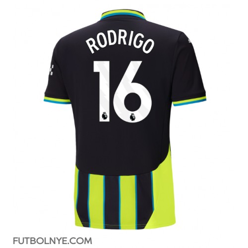 Camiseta Manchester City Rodri Hernandez #16 Visitante Equipación 2024-25 manga corta